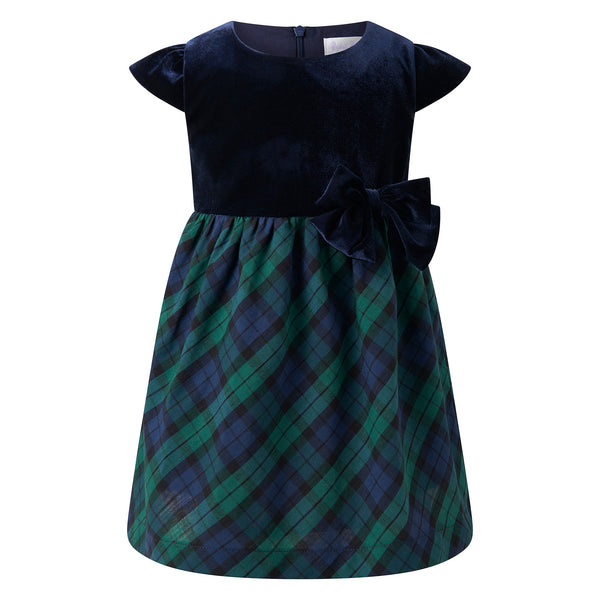 Velvet Blackwatch Plaid Party Dress 24m