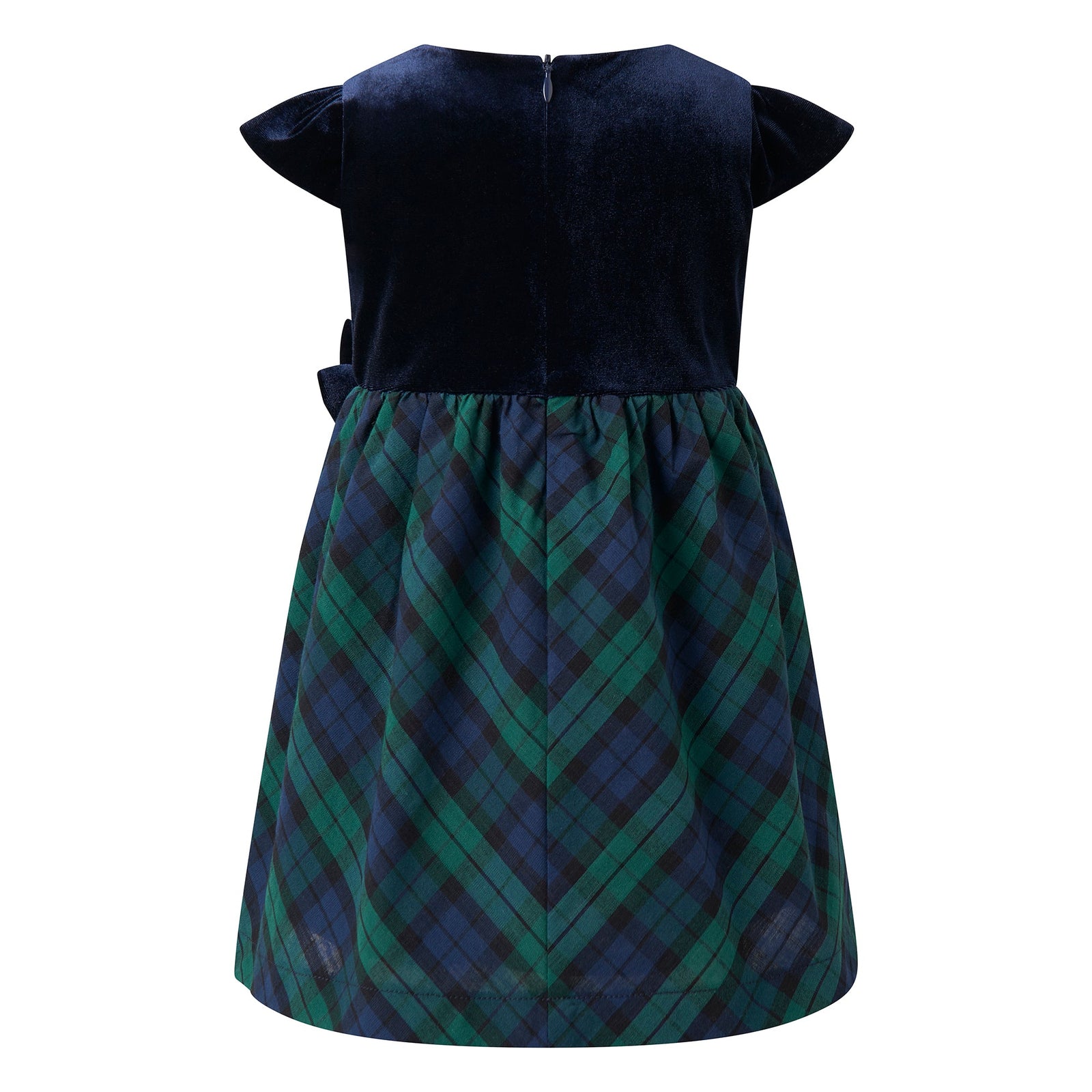 Velvet Blackwatch Plaid Party Dress 24M