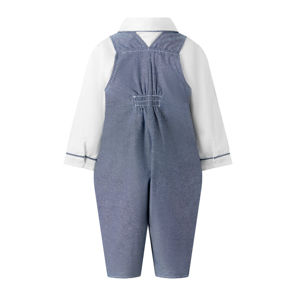 Chambray Long Sleeve Overall Set