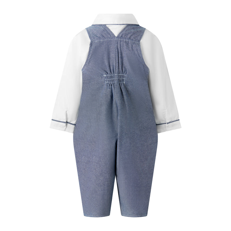 Chambray Long Sleeve Overall Set