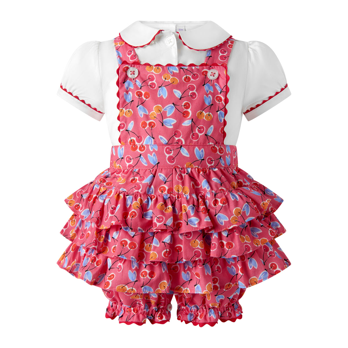 Cherry Dungaree and Blouse Set Rachel Riley US