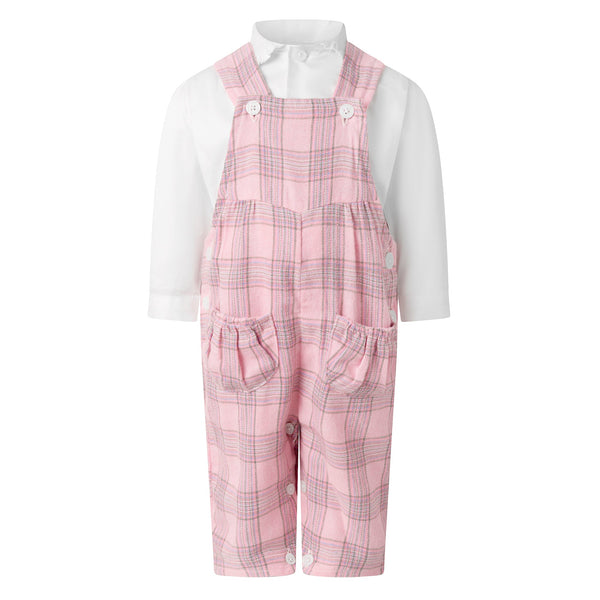Check Overalls & Blouse Set Rachel Riley US