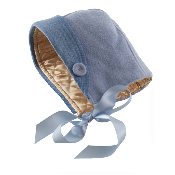 Blue Velvet Trim Bonnet Rachel Riley US