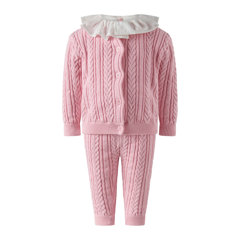 Pink Cable Knit Set Rachel Riley US