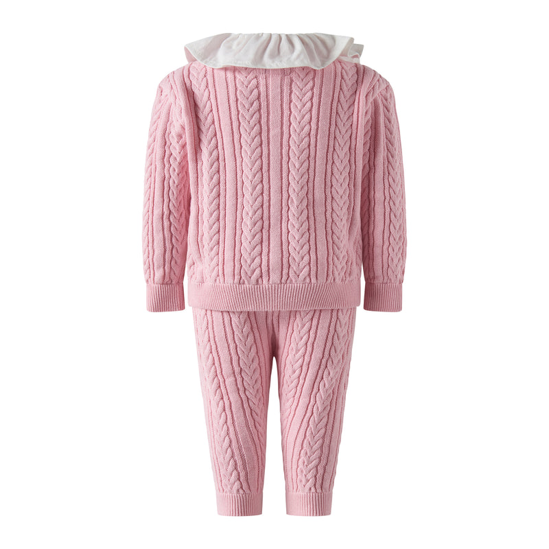 Pink Cable Knit Set Rachel Riley US
