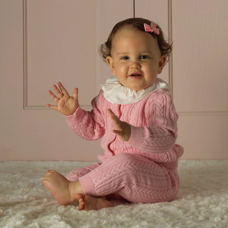 Pink Cable Knit Set Rachel Riley US