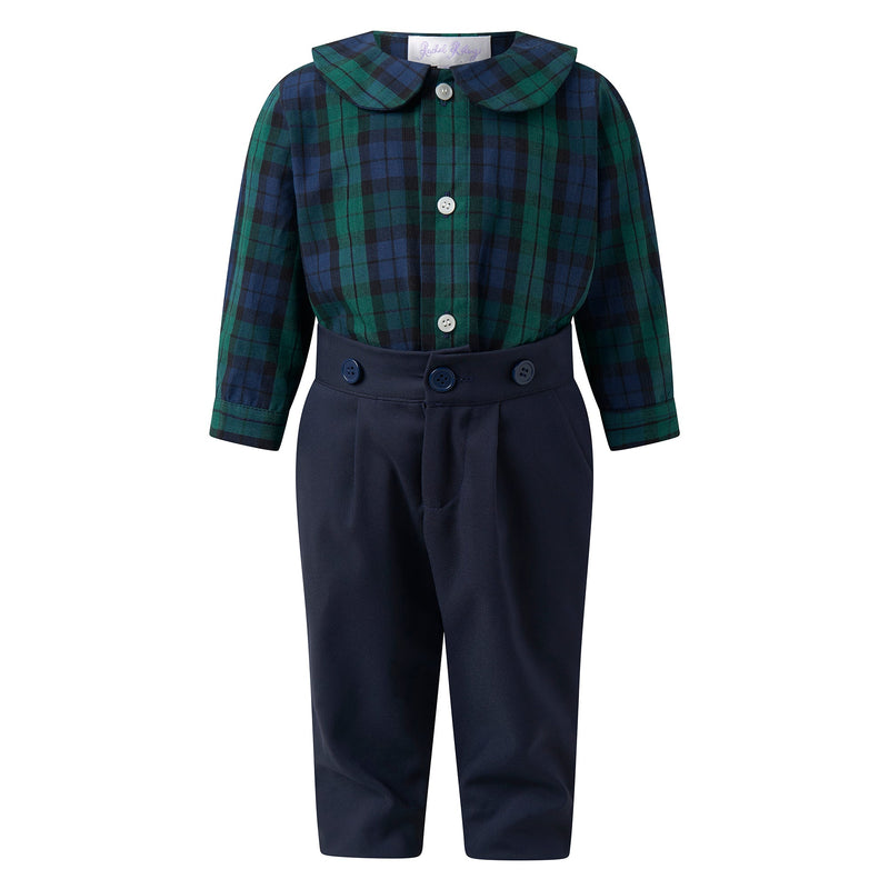 Blackwatch Plaid Shirt & Trousers Set Rachel Riley US
