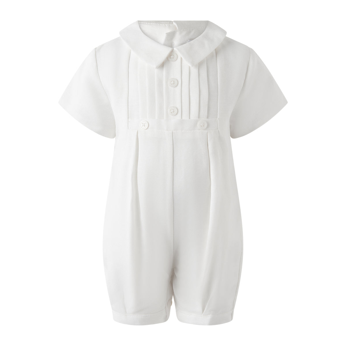 Linen Pleated Babysuit and Bonnet Rachel Riley US