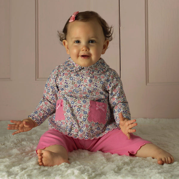 Floral Pull-on Trouser and Top Set