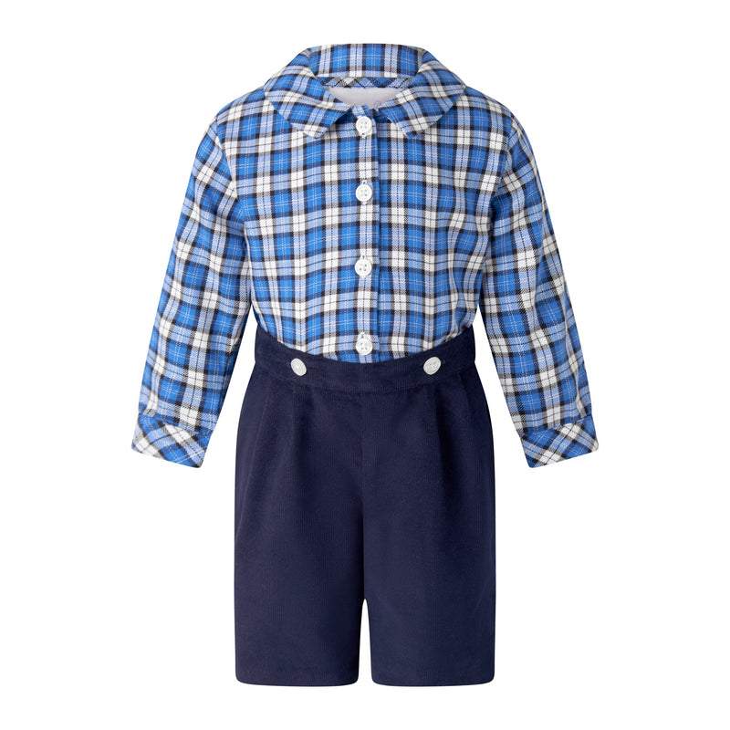 Blue Check Shirt & Short Set Rachel Riley US