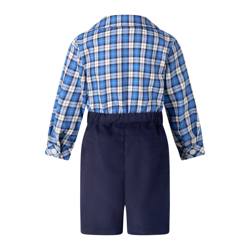 Blue Check Shirt & Short Set Rachel Riley US