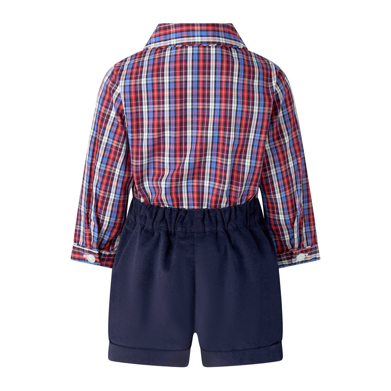 Red Check Shirt & Short Set Rachel Riley US