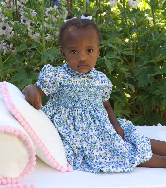 rachel riley dress designer Rachel Riley Girl's Smocked Festive Dress W/ Bloomers, Size 6M-24M