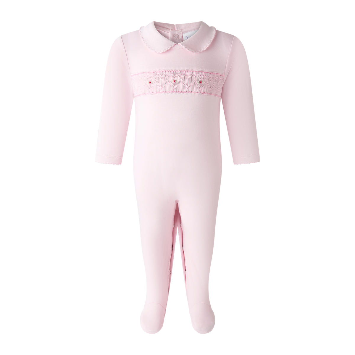 Pima Pink Smocked Footie Rachel Riley US