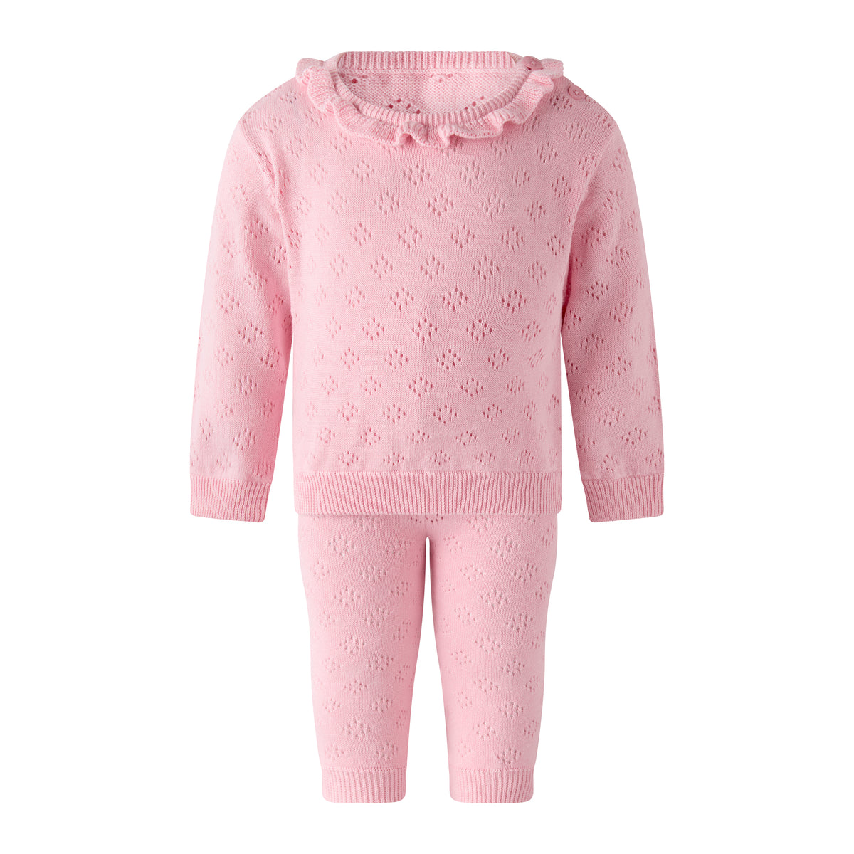 Pink Pointelle Sweater & Legging Set Rachel Riley US