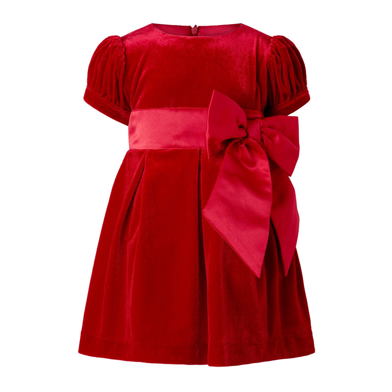 crushed velvet christmas dress Baby Bow 18-24m classy christmas party dress