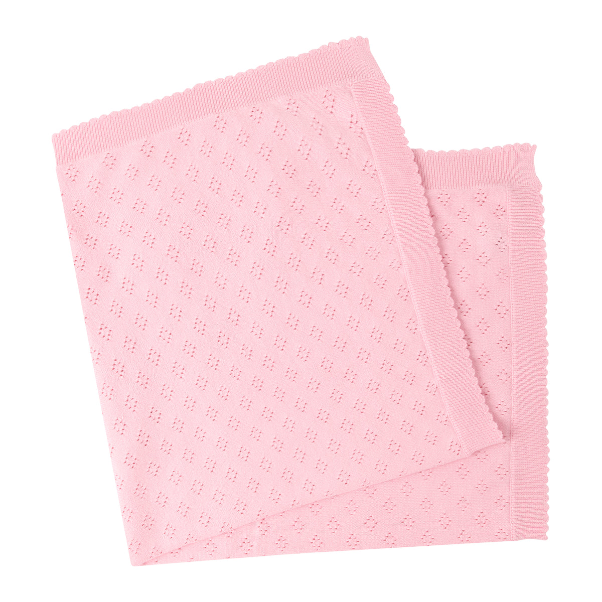 Pink Pointelle Frill Blanket Rachel Riley US