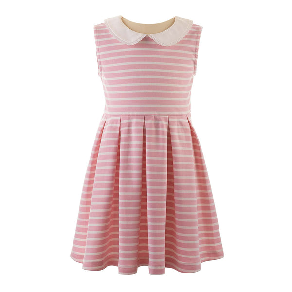 Pink Breton Stripe Jersey Dress Rachel Riley