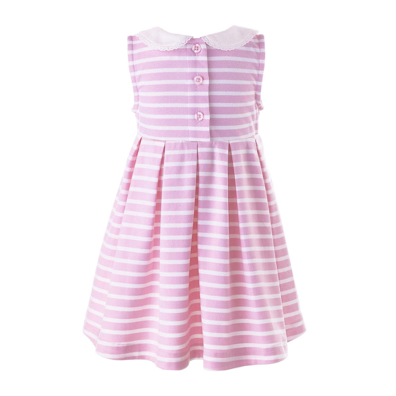 Baby Girl Pink Breton Stripe Jersey Dress Rachel Riley