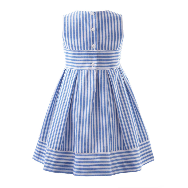 Striped Oxford Pleated Dress Rachel Riley