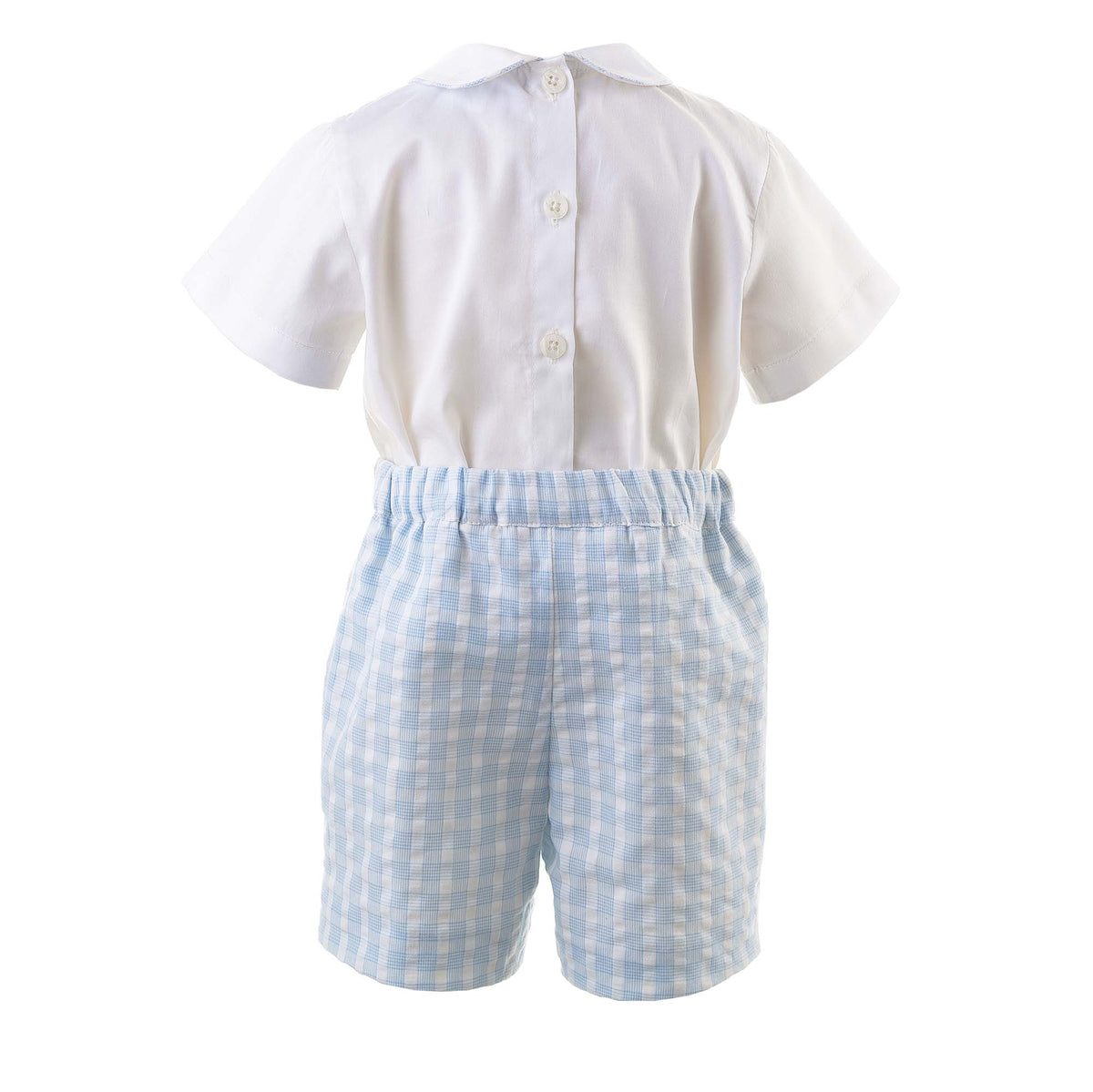 Pin Tuck Shirt & Checked Short Set Rachel Riley US