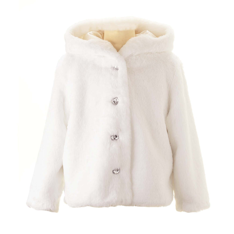 Ivory Faux Fur Coat Rachel Riley