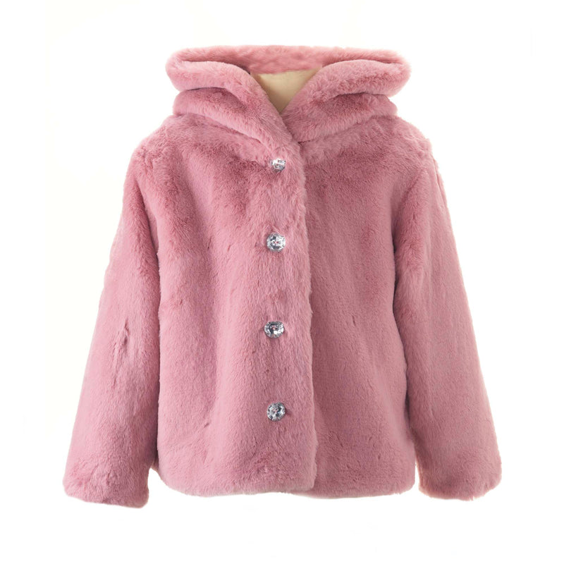 Pink Faux Fur Coat Rachel Riley
