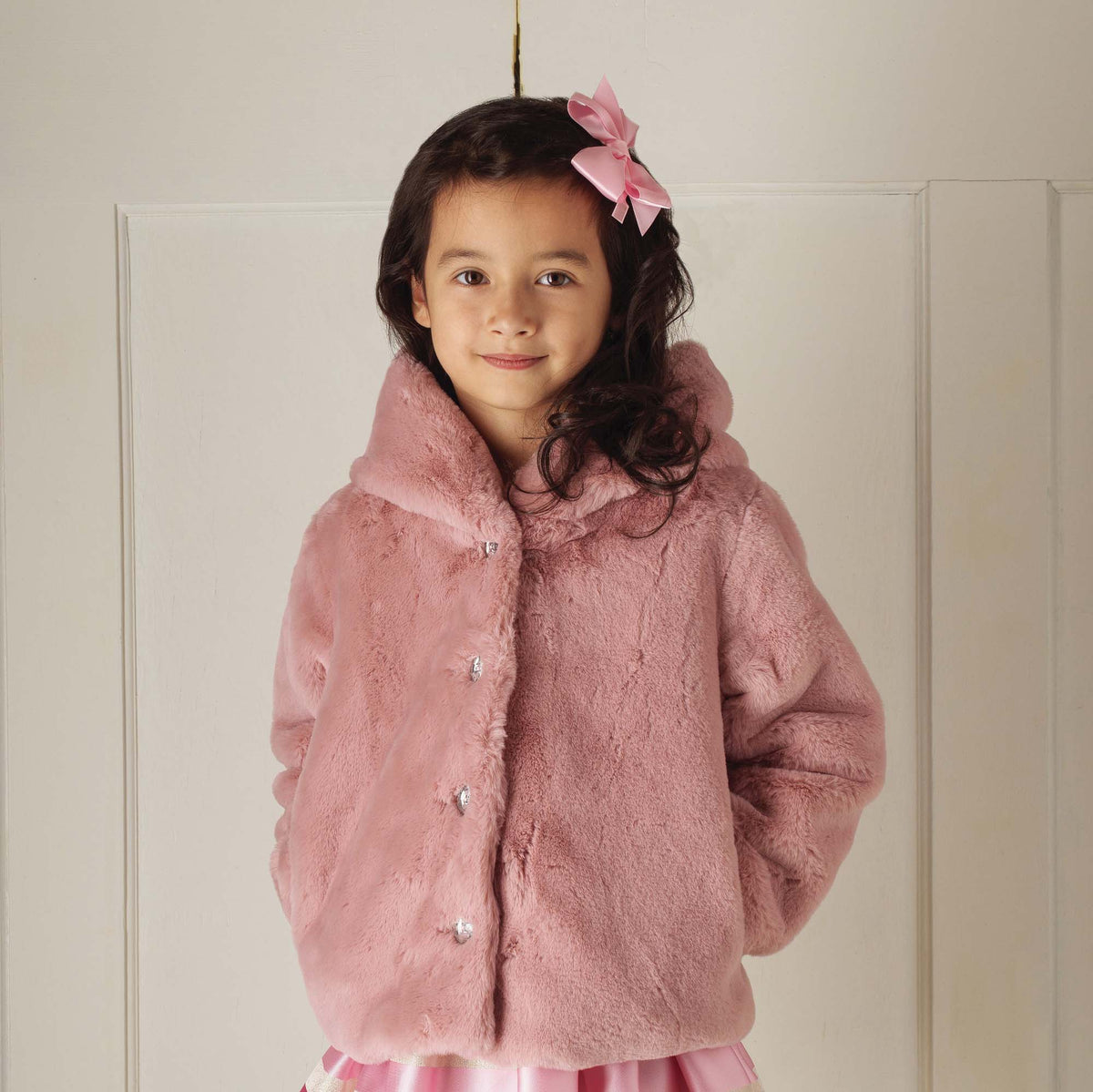 Pink Faux Fur Coat Rachel Riley US