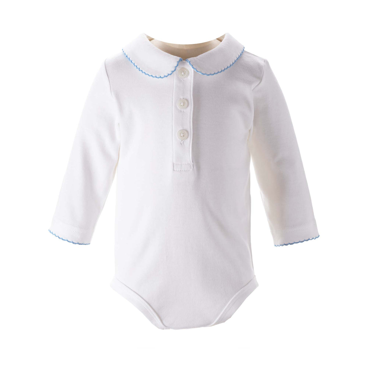 Blue Picot Trim Bodysuit Rachel Riley US