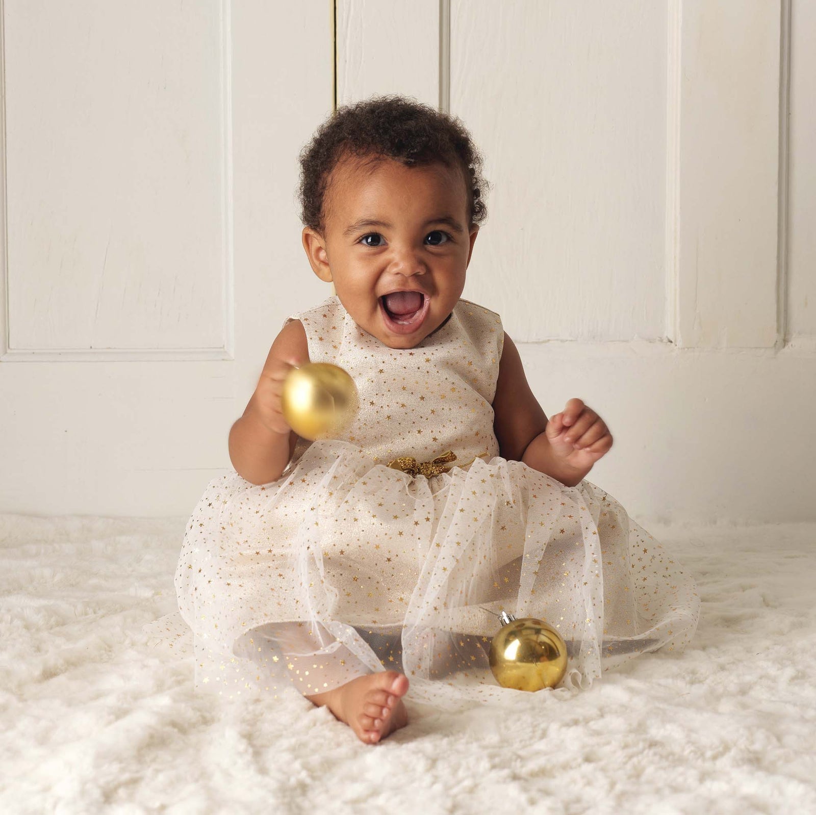 rachel riley gold dress RACHEL RILEY BABY GIRLS DRESS TULLE SLEEVELESS STARS IVORY & GOLD SIZE 18M