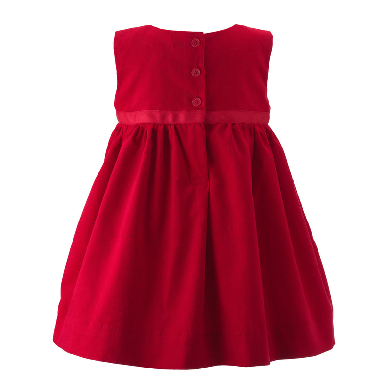 Red Babycord Pinafore Rachel Riley
