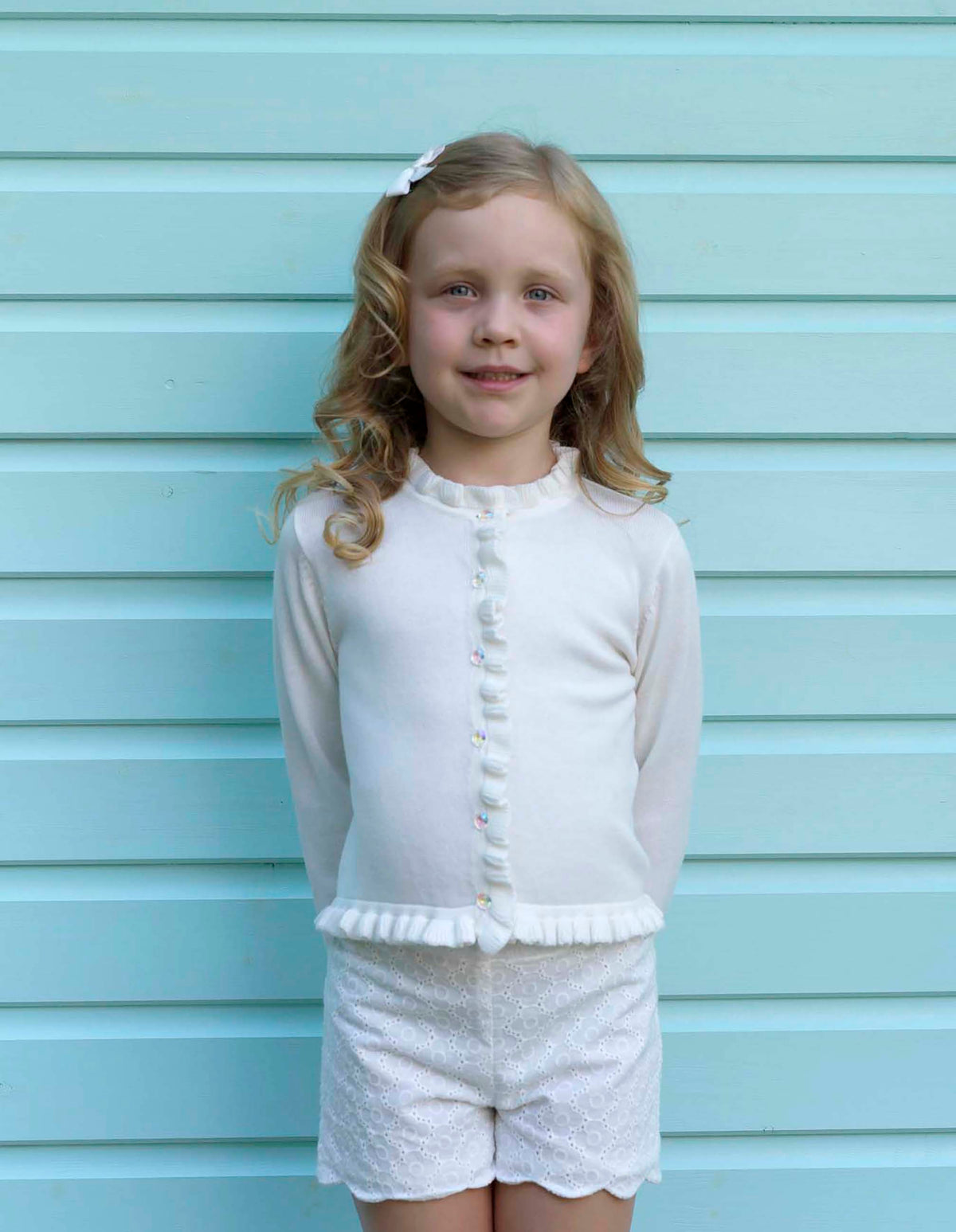 Frill Cardigan, Ivory Rachel Riley US