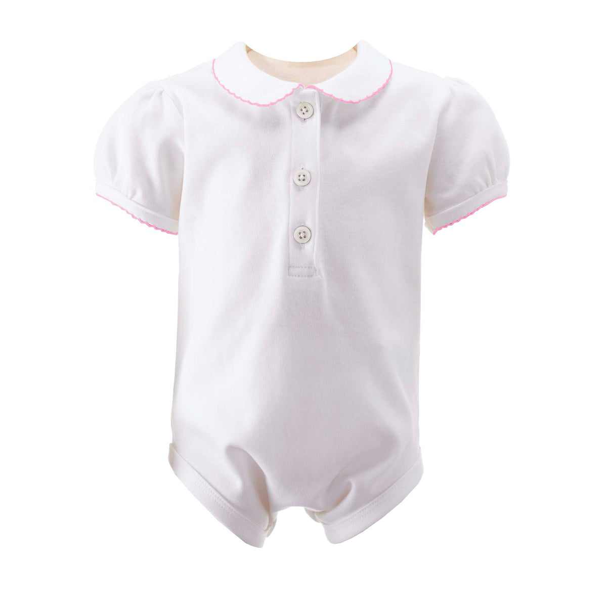 Pink Picot Trim Bodysuit Rachel Riley US