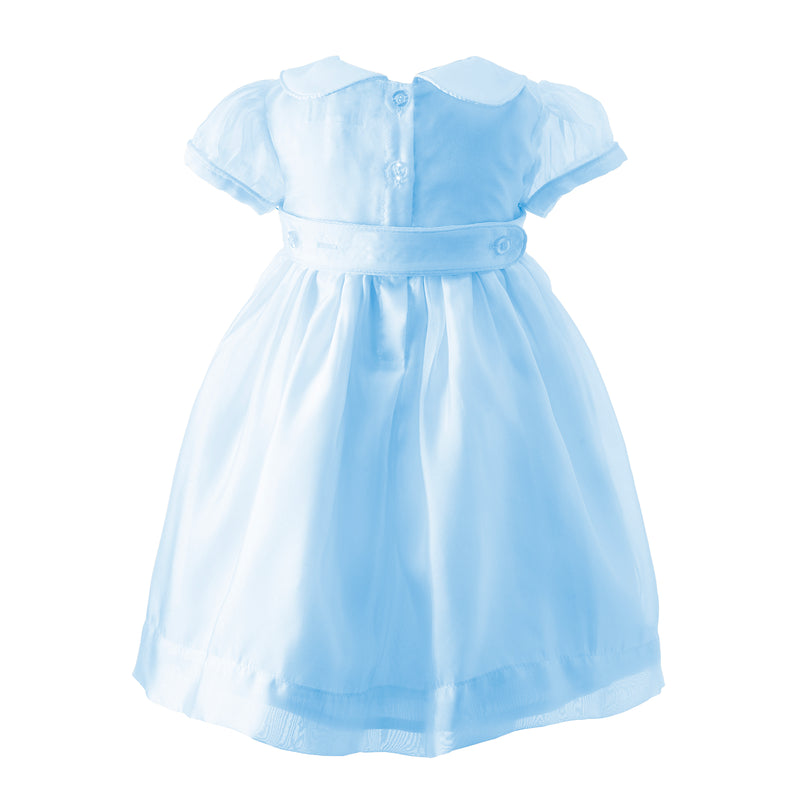 Blue Organza Pintuck Dress Rachel Riley