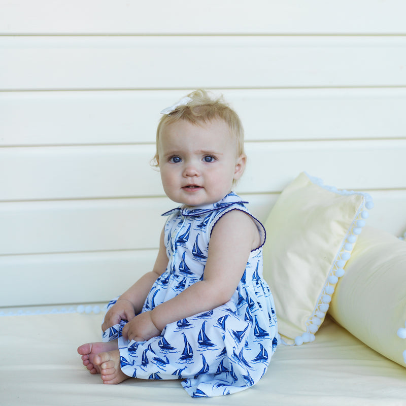 Baby Sailboat Jersey Dress Rachel Riley