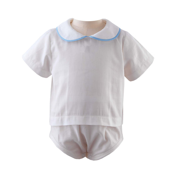 infant dress shirt Rachel Riley girls Peter Pan Collar Body, 3M, White