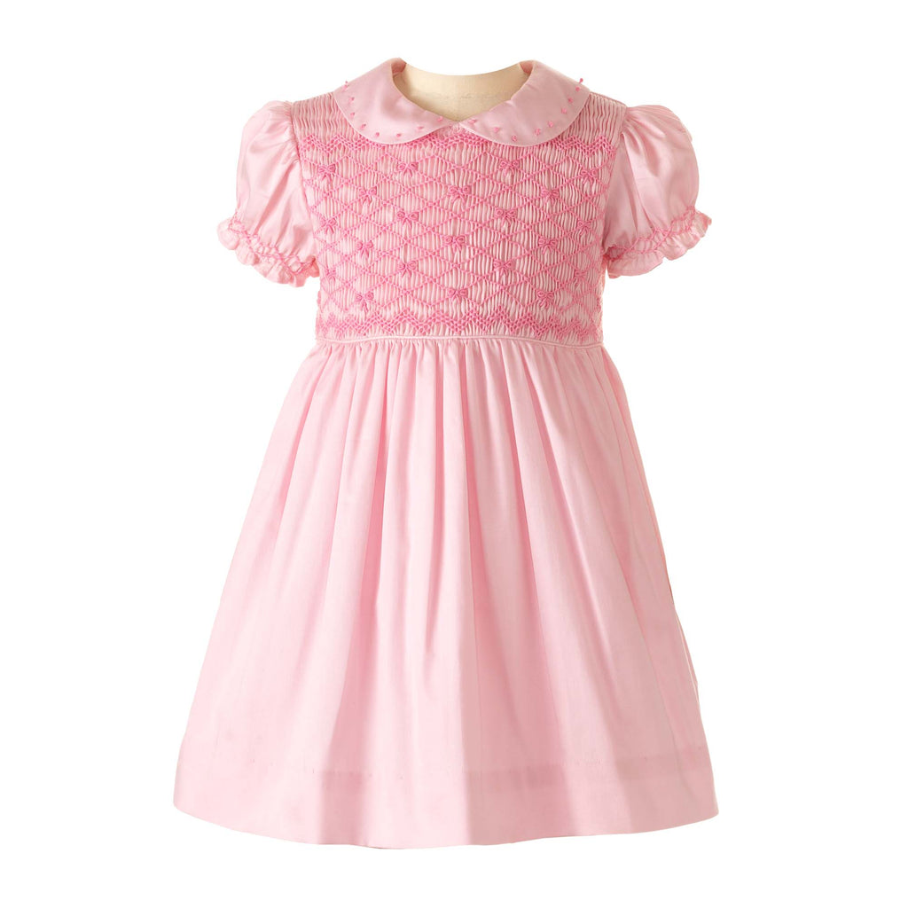 open lace back dress Pink Bow Smocked Dress & Bloomers for Baby Girls – Rachel Riley US