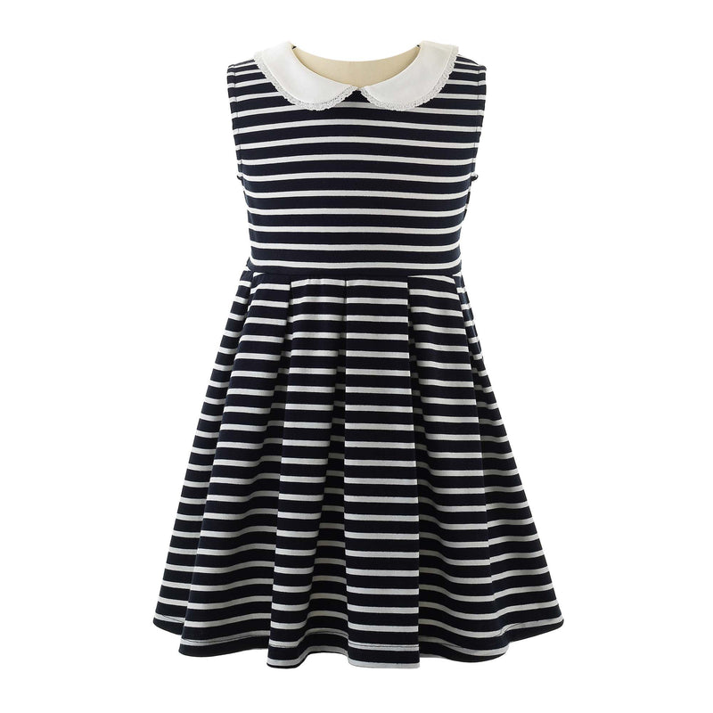 Navy Breton Stripe Jersey Dress Rachel Riley US Navy Breton Stripe Jersey Dress Rachel Riley US