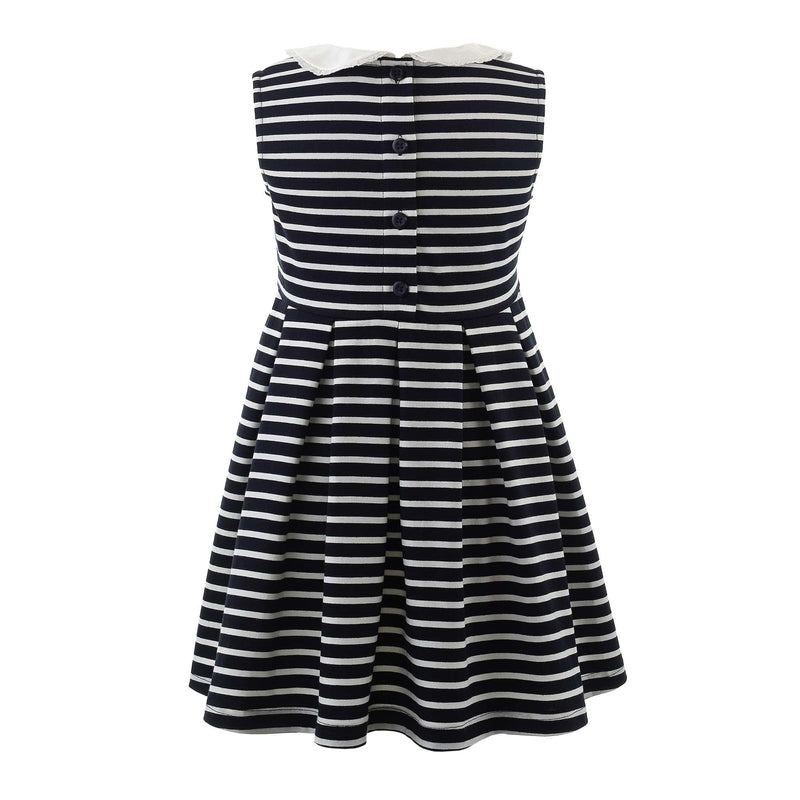 Navy Breton Stripe Jersey Dress Rachel Riley US Navy Breton Stripe Jersey Dress Rachel Riley US