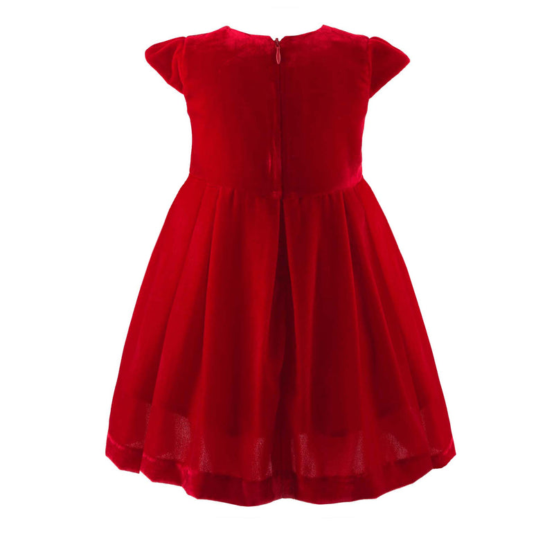 Red Tartan Bow Velvet Dress Rachel Riley