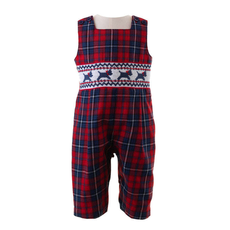 Scottie Dog Smocked Romper Rachel Riley