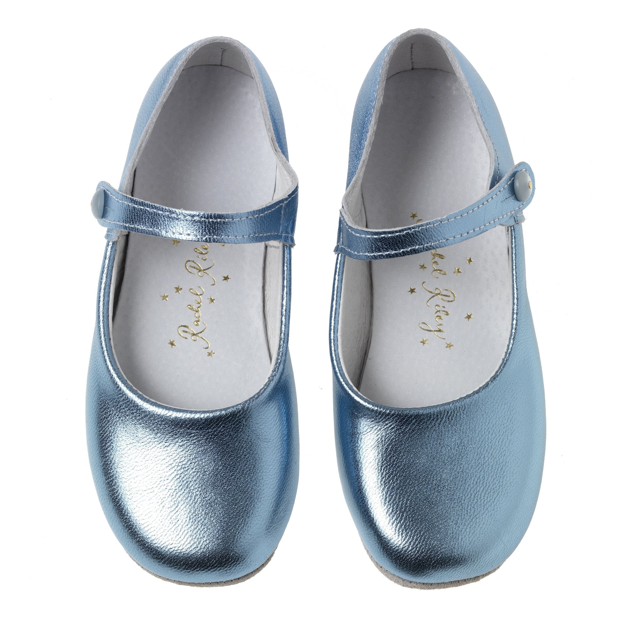 Button Strap Slipper, Blue Metallic – Rachel Riley US