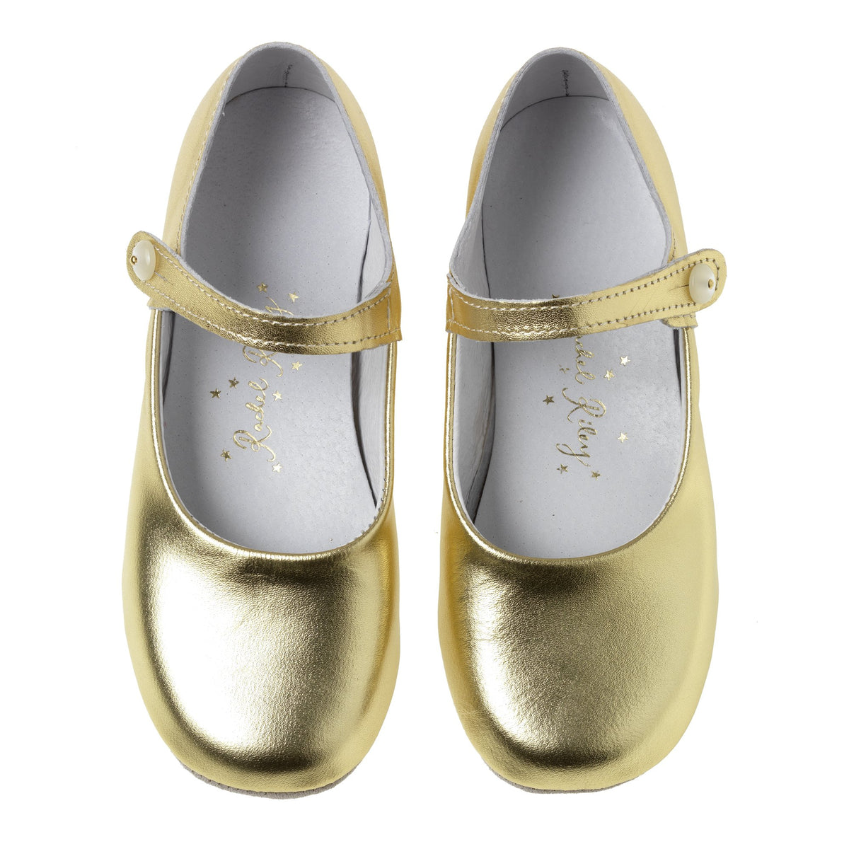 Button Strap Slipper, Gold Rachel Riley US